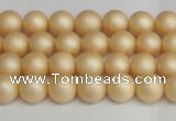 CSB1375 15.5 inches 4mm matte round shell pearl beads wholesale