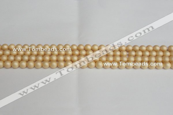 CSB1375 15.5 inches 4mm matte round shell pearl beads wholesale