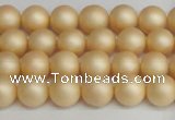CSB1376 15.5 inches 6mm matte round shell pearl beads wholesale