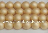 CSB1376 15.5 inches 6mm matte round shell pearl beads wholesale