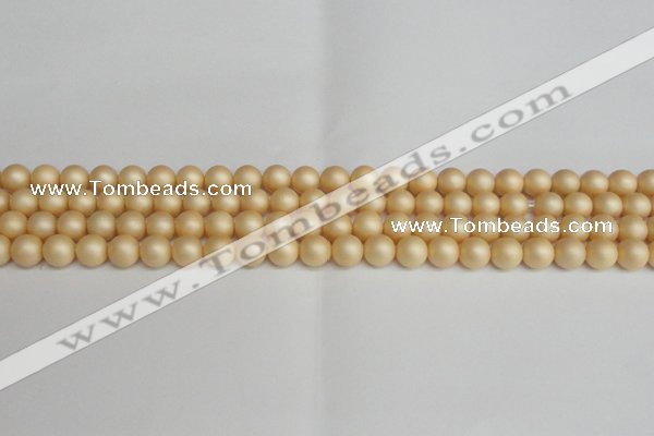 CSB1376 15.5 inches 6mm matte round shell pearl beads wholesale