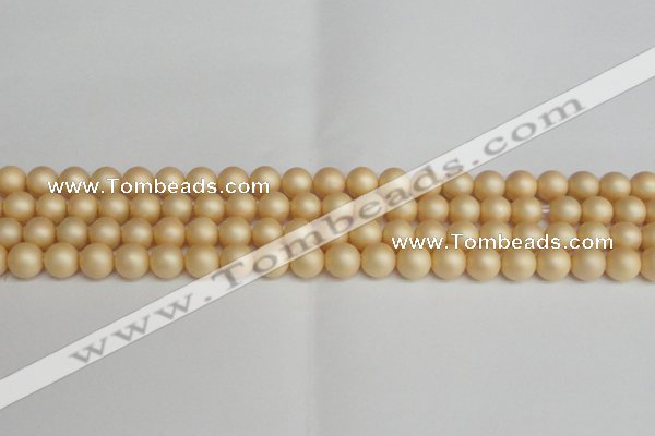 CSB1377 15.5 inches 8mm matte round shell pearl beads wholesale