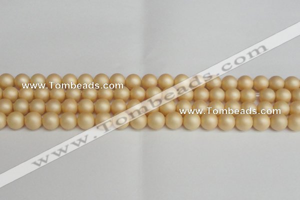 CSB1378 15.5 inches 10mm matte round shell pearl beads wholesale