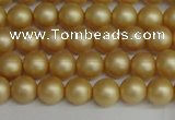 CSB1380 15.5 inches 4mm matte round shell pearl beads wholesale