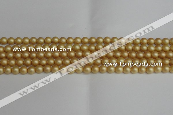 CSB1381 15.5 inches 6mm matte round shell pearl beads wholesale