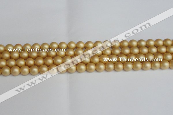 CSB1382 15.5 inches 8mm matte round shell pearl beads wholesale