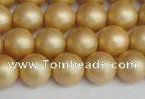 CSB1383 15.5 inches 10mm matte round shell pearl beads wholesale