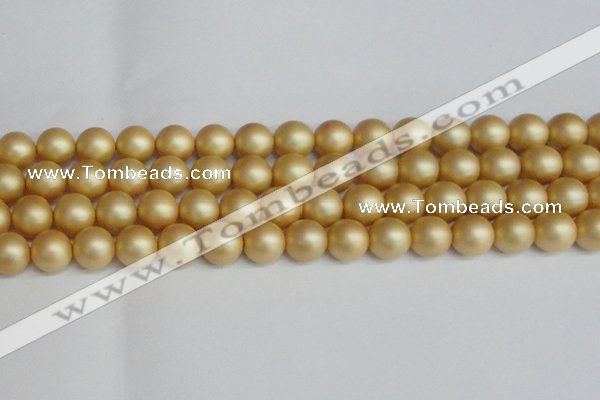 CSB1384 15.5 inches 12mm matte round shell pearl beads wholesale