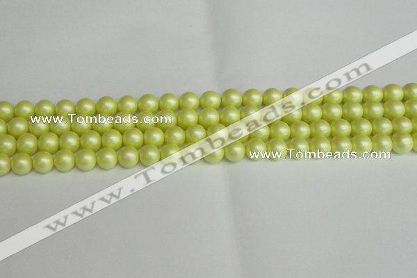 CSB1386 15.5 inches 6mm matte round shell pearl beads wholesale