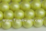 CSB1388 15.5 inches 10mm matte round shell pearl beads wholesale