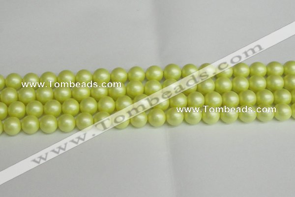 CSB1388 15.5 inches 10mm matte round shell pearl beads wholesale