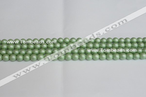 CSB1390 15.5 inches 4mm matte round shell pearl beads wholesale