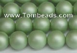 CSB1393 15.5 inches 10mm matte round shell pearl beads wholesale