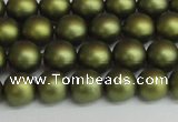 CSB1397 15.5 inches 8mm matte round shell pearl beads wholesale