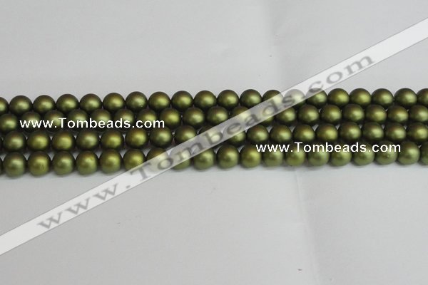 CSB1398 15.5 inches 10mm matte round shell pearl beads wholesale