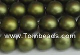 CSB1399 15.5 inches 12mm matte round shell pearl beads wholesale