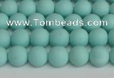 CSB1400 15.5 inches 4mm matte round shell pearl beads wholesale