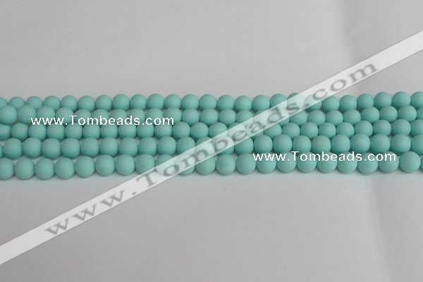 CSB1400 15.5 inches 4mm matte round shell pearl beads wholesale