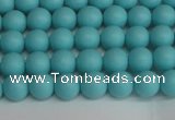 CSB1405 15.5 inches 4mm matte round shell pearl beads wholesale