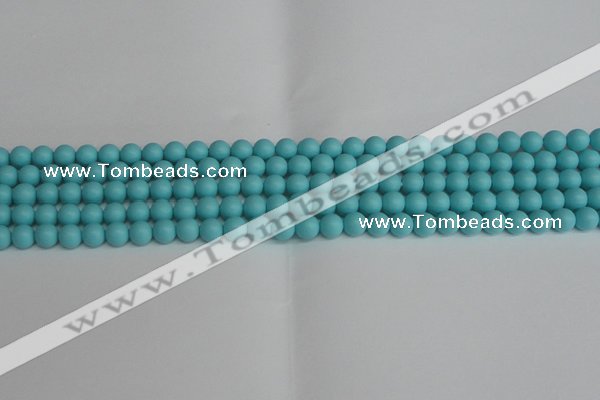 CSB1405 15.5 inches 4mm matte round shell pearl beads wholesale