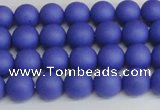 CSB1410 15.5 inches 4mm matte round shell pearl beads wholesale