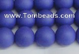 CSB1414 15.5 inches 12mm matte round shell pearl beads wholesale