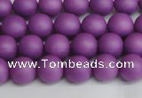 CSB1415 15.5 inches 4mm matte round shell pearl beads wholesale