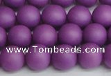 CSB1417 15.5 inches 8mm matte round shell pearl beads wholesale