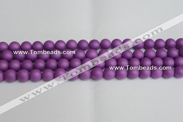 CSB1418 15.5 inches 10mm matte round shell pearl beads wholesale