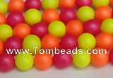 CSB1425 15.5 inches 4mm matte round shell pearl beads wholesale