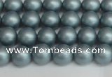 CSB1435 15.5 inches 4mm matte round shell pearl beads wholesale