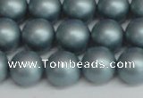 CSB1438 15.5 inches 10mm matte round shell pearl beads wholesale