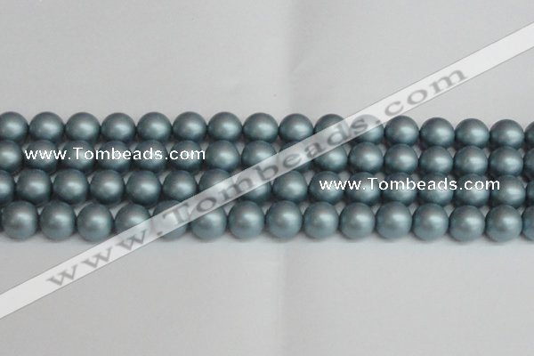 CSB1439 15.5 inches 12mm matte round shell pearl beads wholesale