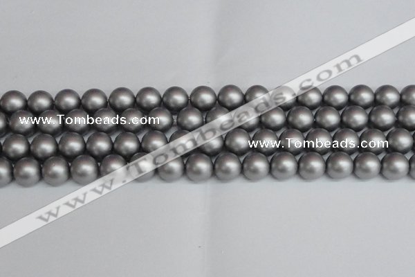 CSB1444 15.5 inches 12mm matte round shell pearl beads wholesale