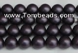 CSB1445 15.5 inches 4mm matte round shell pearl beads wholesale