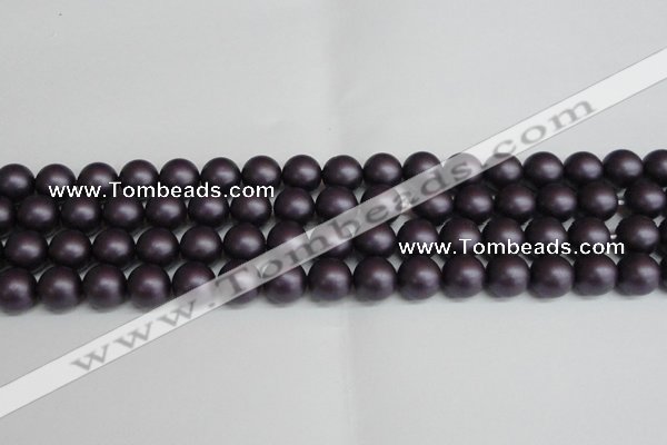 CSB1448 15.5 inches 10mm matte round shell pearl beads wholesale