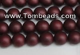 CSB1450 15.5 inches 4mm matte round shell pearl beads wholesale