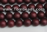 CSB1450 15.5 inches 4mm matte round shell pearl beads wholesale