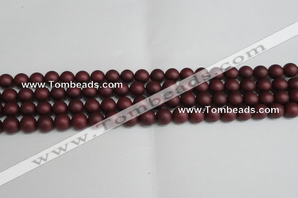CSB1452 15.5 inches 8mm matte round shell pearl beads wholesale