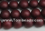 CSB1453 15.5 inches 10mm matte round shell pearl beads wholesale