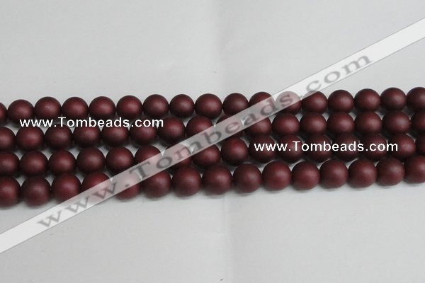 CSB1454 15.5 inches 12mm matte round shell pearl beads wholesale