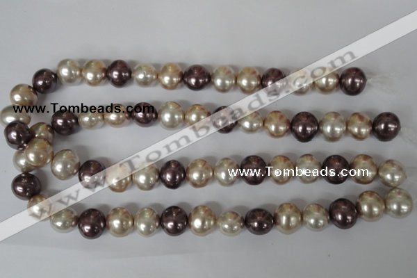 CSB157 15.5 inches 12*15mm – 13*16mm oval mixed color shell pearl beads