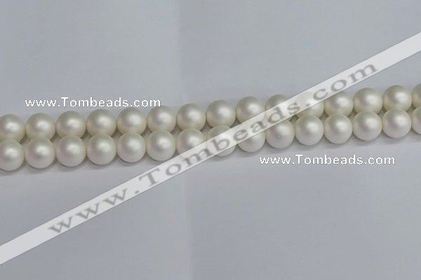 CSB1603 15.5 inches 10mm round matte shell pearl beads wholesale