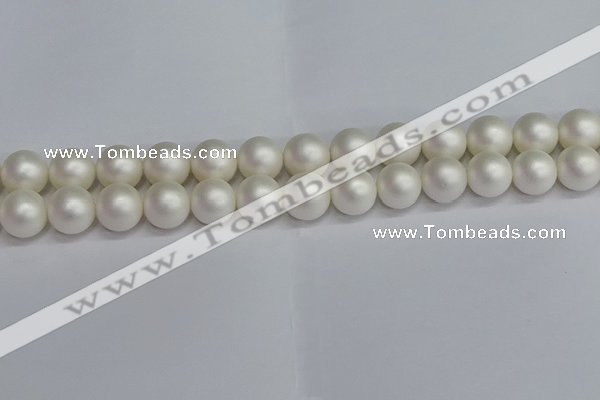 CSB1604 15.5 inches 12mm round matte shell pearl beads wholesale