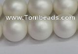 CSB1605 15.5 inches 14mm round matte shell pearl beads wholesale