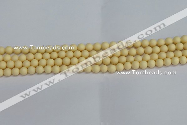 CSB1610 15.5 inches 4mm round matte shell pearl beads wholesale