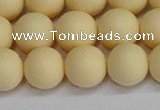 CSB1614 15.5 inches 12mm round matte shell pearl beads wholesale