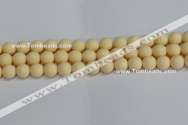 CSB1615 15.5 inches 14mm round matte shell pearl beads wholesale