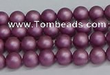 CSB1630 15.5 inches 4mm round matte shell pearl beads wholesale