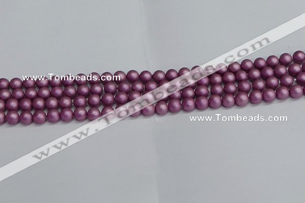 CSB1631 15.5 inches 6mm round matte shell pearl beads wholesale